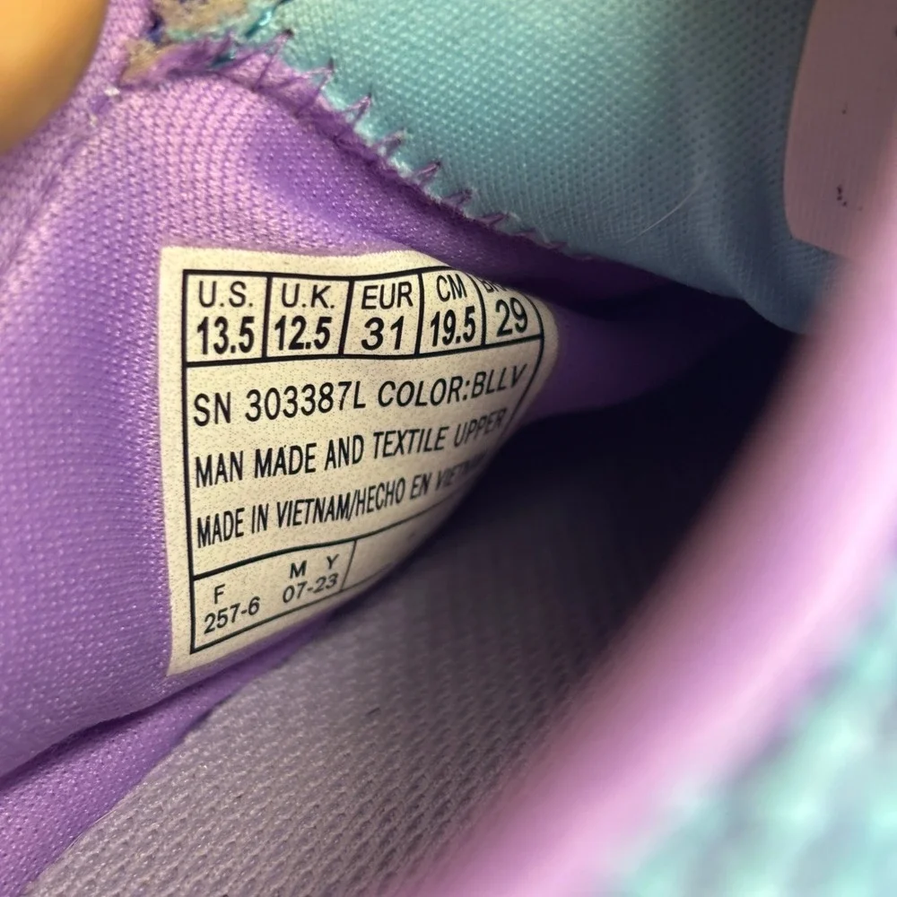 Skechers Dynamic Tread Journey Time Athletic Sneaker Blue Lavender Kids Sz 13.5